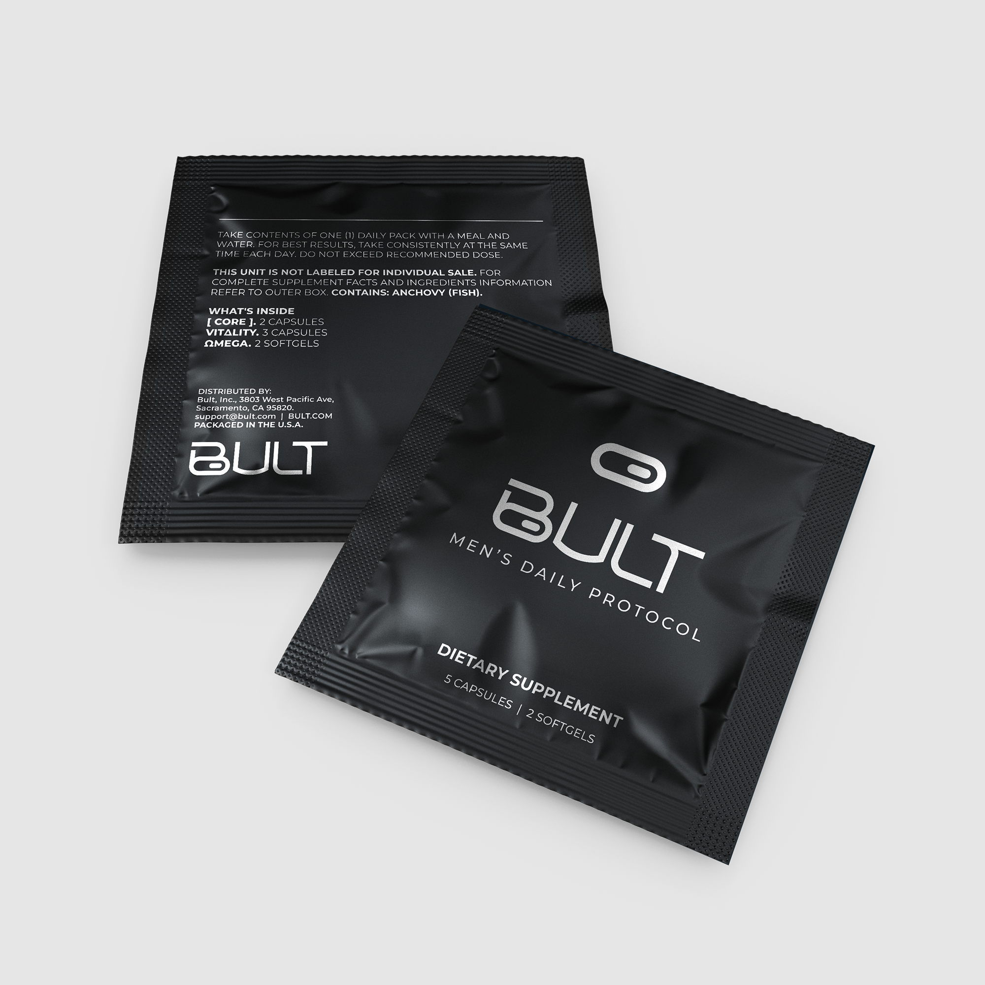 BULT Daily Pack — front and back of the pack
