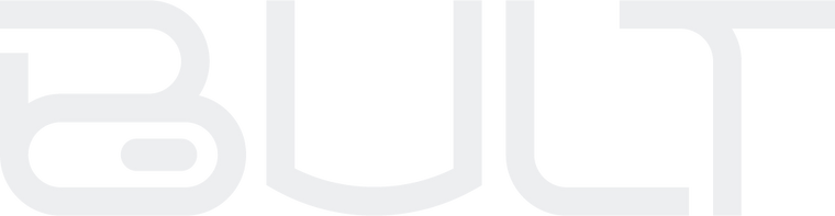 White 'bult' logo on a white background